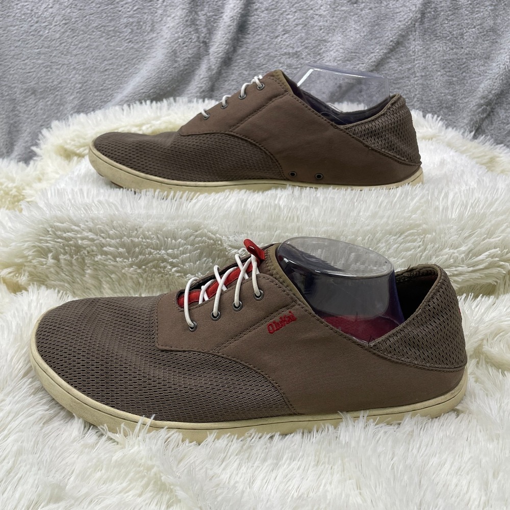 OluKai Nohea Moku Shoes Mens Sz 11.5 Brown Mesh Boat Casual Sneakers‎ 10283-RK13
